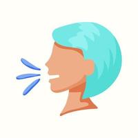 femme parle dans profile.vector illustration