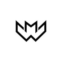 concept de conception de logo lettre mw mw wm. modèle de logo vectoriel élégant