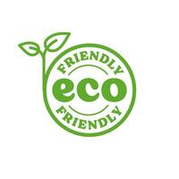 éco amical badge. en bonne santé Naturel produit étiquette logo conception avec plante feuilles. vecteur