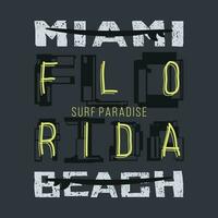 Miami plage Floride graphique, typographie vecteur, t chemise conception, illustration, bien pour décontractée style vecteur