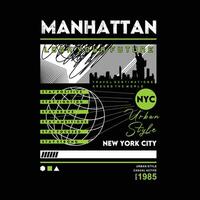 Manhattan graphique, typographie vecteur, t chemise conception, illustration, bien pour décontractée style vecteur