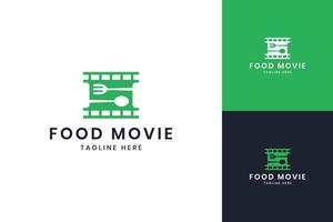 création de logo d'espace négatif de film alimentaire vecteur