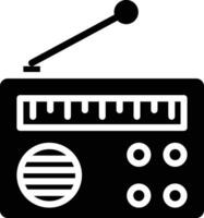 radio solide et glyphe vecteur illustration