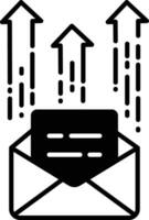 courrier envoyer solide glyphe vecteur illustration