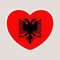 Albanie cœur drapeau. vecteur illustration nationale drapeau isolé sur lumière Contexte