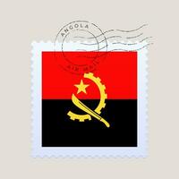 angola drapeau affranchissement timbre. vecteur illustration nationale drapeau isolé sur lumière Contexte