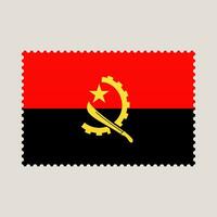 angola drapeau affranchissement timbre. vecteur illustration nationale drapeau isolé sur lumière Contexte