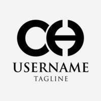 le lettre c et une logo est dans une minimaliste noir style et les usages une blanc Contexte vecteur