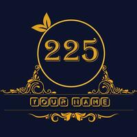 Nouveau unique logo conception avec nombre 225 vecteur