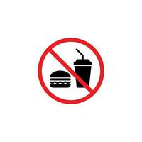 faire ne pas manger ou boisson signe, non en mangeant ou en buvant symbole modèle vecteur