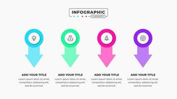 moderne vecteur La Flèche infographie conception avec 4 pas ou les options