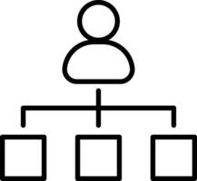 organisation structure icône ligne vecteur illustration
