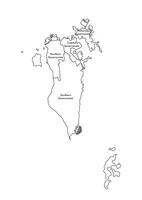 vecteur isolé illustration de simplifié administratif carte de bahreïn. les frontières et des noms de le gouvernorats, Régions. noir ligne silhouettes.