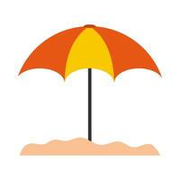 plage parapluie plat illustration vecteur