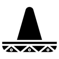 mexicain chapeau glyphe icône vecteur