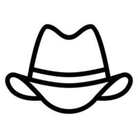 icône de ligne de chapeau de cowboy vecteur