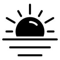 icône de glyphe de coucher de soleil vecteur
