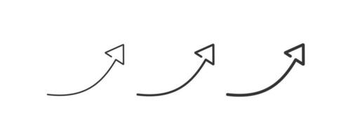 La Flèche en haut icône ensemble. courbe en haut La Flèche. vecteur illustration conception.