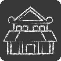 icône ninja maison. en relation à ninja symbole. craie style. Facile conception modifiable. Facile illustration vecteur