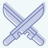 icône épée. en relation à ninja symbole. deux Ton style. Facile conception modifiable. Facile illustration vecteur