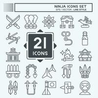 icône ensemble ninja. en relation à Japon symbole. ligne style. Facile conception modifiable. Facile illustration vecteur