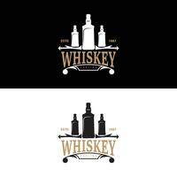 whisky logo conception vieux boisson bouteille Facile style rétro ancien bar restaurant modèle illustration vecteur