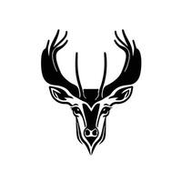 silhouette noir cerf visage icône, cerf logo concept vecteur illustration