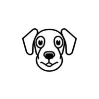chien tête icône, chien visage signe, chien visage icône dans ligne art, vecteur graphique.