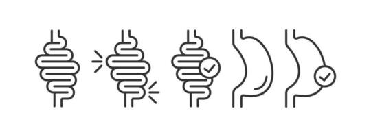 estomac et intestin icône ensemble. vecteur illustration conception.