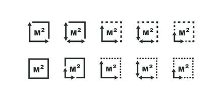carré mètre icône. m2 illustration symbole. signe superficie vecteur