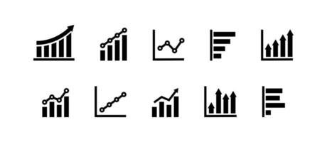 graphique icône ensemble. bussines infographie illustration symbole. signe graphique en haut vecteur