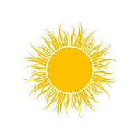 Soleil icône. céleste corps symbole. signe cercle des rayons lumières vecteur. vecteur