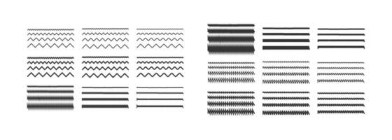 zigzag ondulé lignes ensemble icône. courbe symbole. signe ondulé vecteur. vecteur