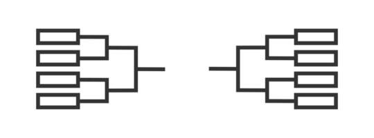 16 équipe tournoi frein modèles icône. Jeu diagramme symbole. signe Vide vecteur. vecteur