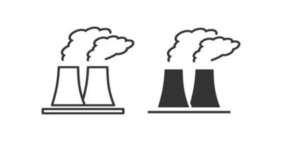 usine ou plante icône. deux cheminée symbole. signe cheminée vecteur. vecteur