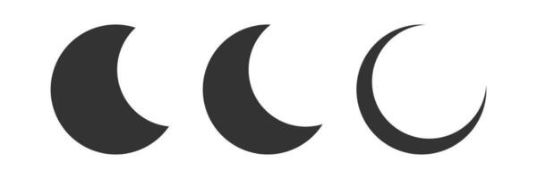 lune icône. croissant, moitié et plein symbole. signe luna vecteur. vecteur