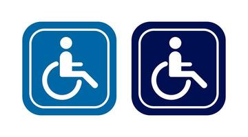 désactivée handicap icône. homme dans une fauteuil roulant symbole. signe parking vecteur. vecteur