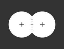 jumelles vue icône. viseur illustration symbole. signe Zoom regarder vecteur. vecteur