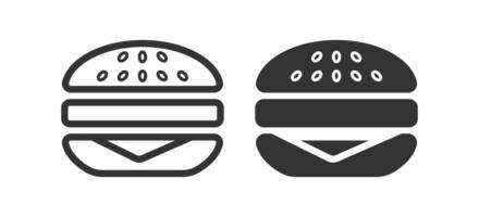 Burger icône. Hamburger symbole. signe chignon, cheeseburger vecteur. vecteur