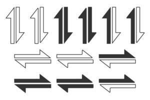 sens inverse La Flèche icône. échanger symbole. signe transfert vecteur. vecteur