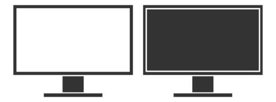 écran icône. la télé, moniteur symbole. signe LSD afficher vecteur. vecteur