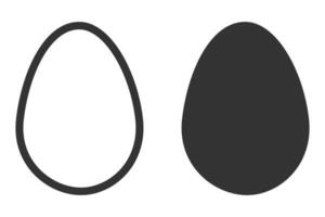 Oeuf icône. noir et blanc Naturel objet symbole. signe enfant poulet vecteur. vecteur
