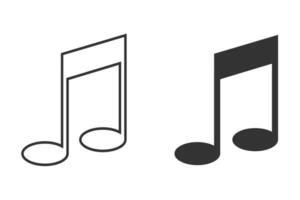 musical Remarques icône. logo la musique symbole. signe silhouette chanson vecteur. vecteur