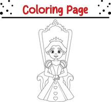 magnifique Princesse coloration livre page pour les enfants vecteur