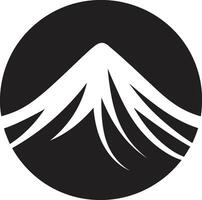 volcanique veines noir logo pour Montagne majesté enfer ascension volcan dans frappant noir vecteur