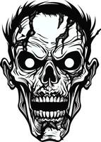 des morts-vivants délire fou crâne vecteur bizarre zombi icône vecteur conception