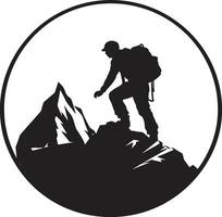 alpin aventure noir vecteur icône Montagne de pointe réalisateur vecteur conception