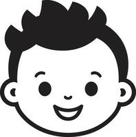 joyeux tout-petits vecteur logo pour le le plus petit sourit mini merveilles noir enfant icône dans vecteur