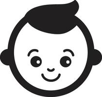 minuscule nouvelles noir enfant icône dans vecteur berceuses dans rire petit enfant noir vecteur logo