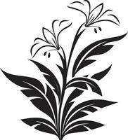 exquis floral accent vecteur noir conception tropical élégance noir vecteur icône